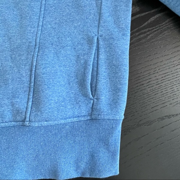 Blue Asymmetrical Zip Sweatshirt with Knit Collar - Picture 8 of 12